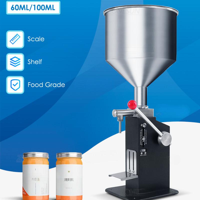 

Food Packaging Equipment Manual Liquid Paste Bottle Filler Cosmetic Cream Pasta Sauce Peanut Butter Honey Filling Machine 60ml