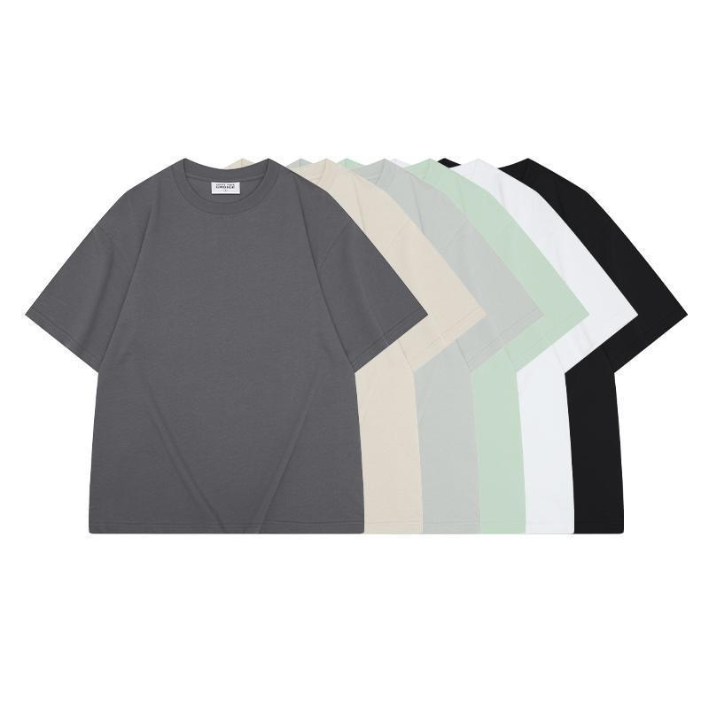 

280g Hong Kong Style Combed Cotton Drop Shoulder Crew Neck T-Shirt with Logo Extra Large