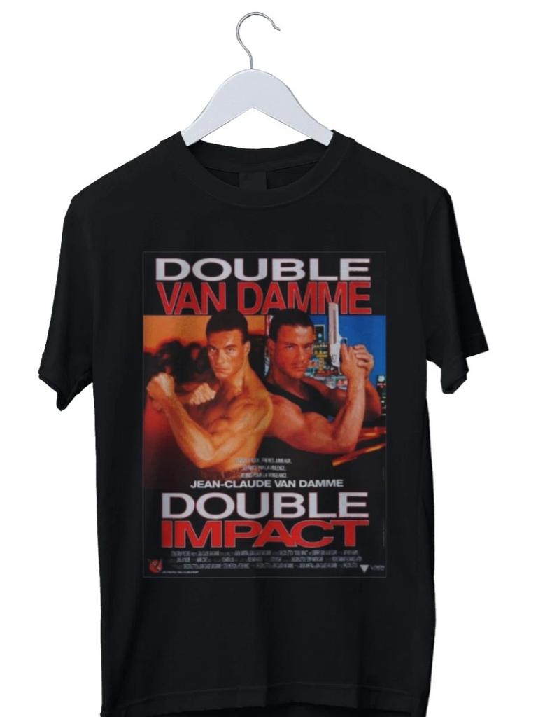 Dvojitý dopad Film Pánské tričko s potiskem S M L XL 2 3 4 XL Černá Bílá