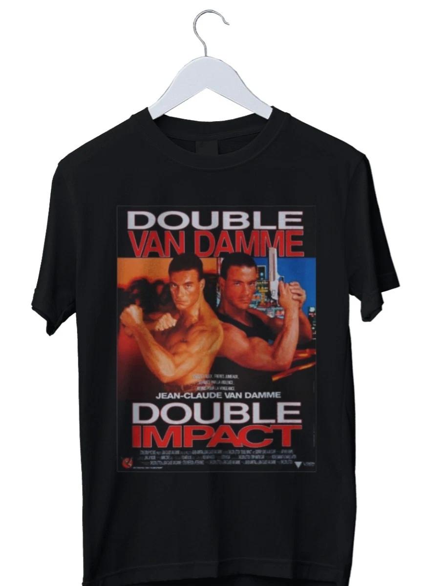 

Double Impact Movie Mens Graphic T shirt S M L XL 2 3 4 XL Black White 2XL