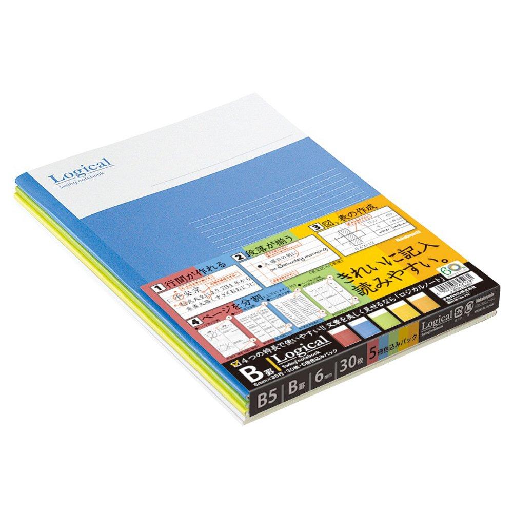 

Nakabayashi No B501B-5P Swing Логическая тетрадь B5 Размер B в линейку 5 книг