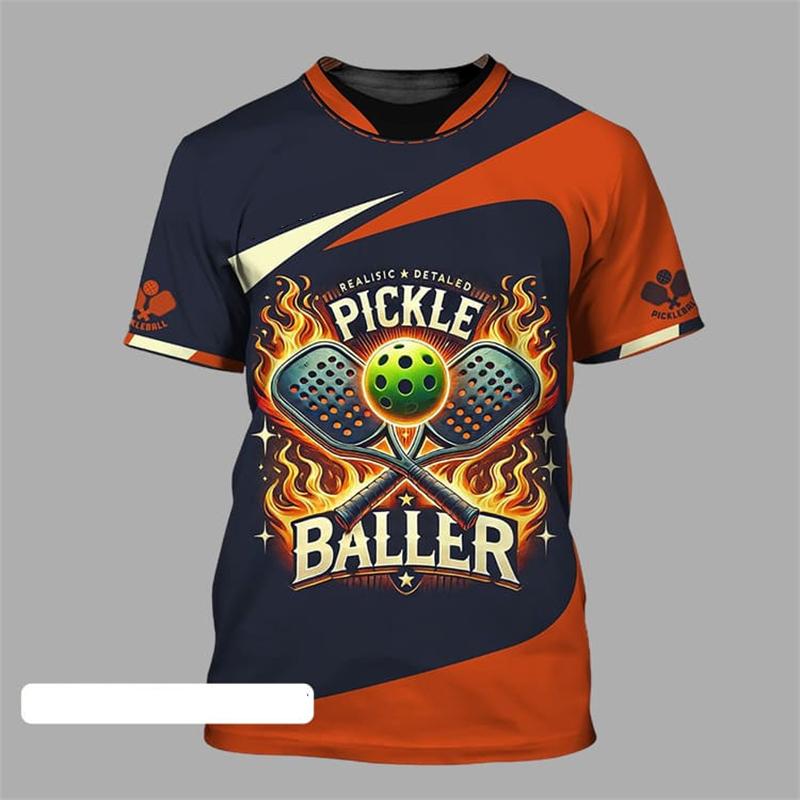 Pickleball T-shirt Team Sports For Men Clothing O Neck Short Sleeve T Shirts Cool Fashion Pattern Design Trend Outdoor Tee Top