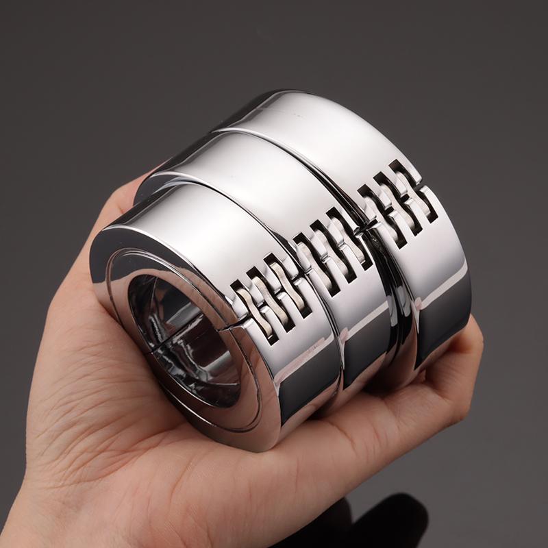 Dreischichtiger Penisring aus Metall, Penisstrecker aus Metall, Verzögerungszeit der Hoden, Verbesserung der Erektion, Bondage, Ejakulation, Sexspielzeug für Männer 18