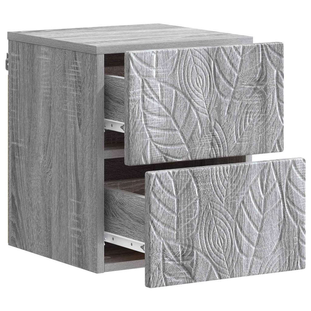 Wall Mounted Nightstand Grey Sonoma 34.5 x 33 x 40 cm