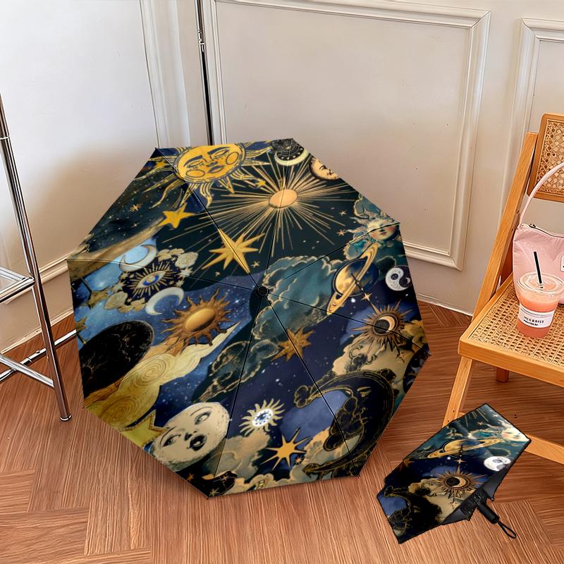 Celestial Dreams Cosmic Artistry Folding Umbrella Portable Travel Umbrella Travel Sun Umbrella