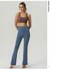 Uarun Women's Super High Waist Flare Yoga Pants - High Elastic, Nude Feel Running Tights