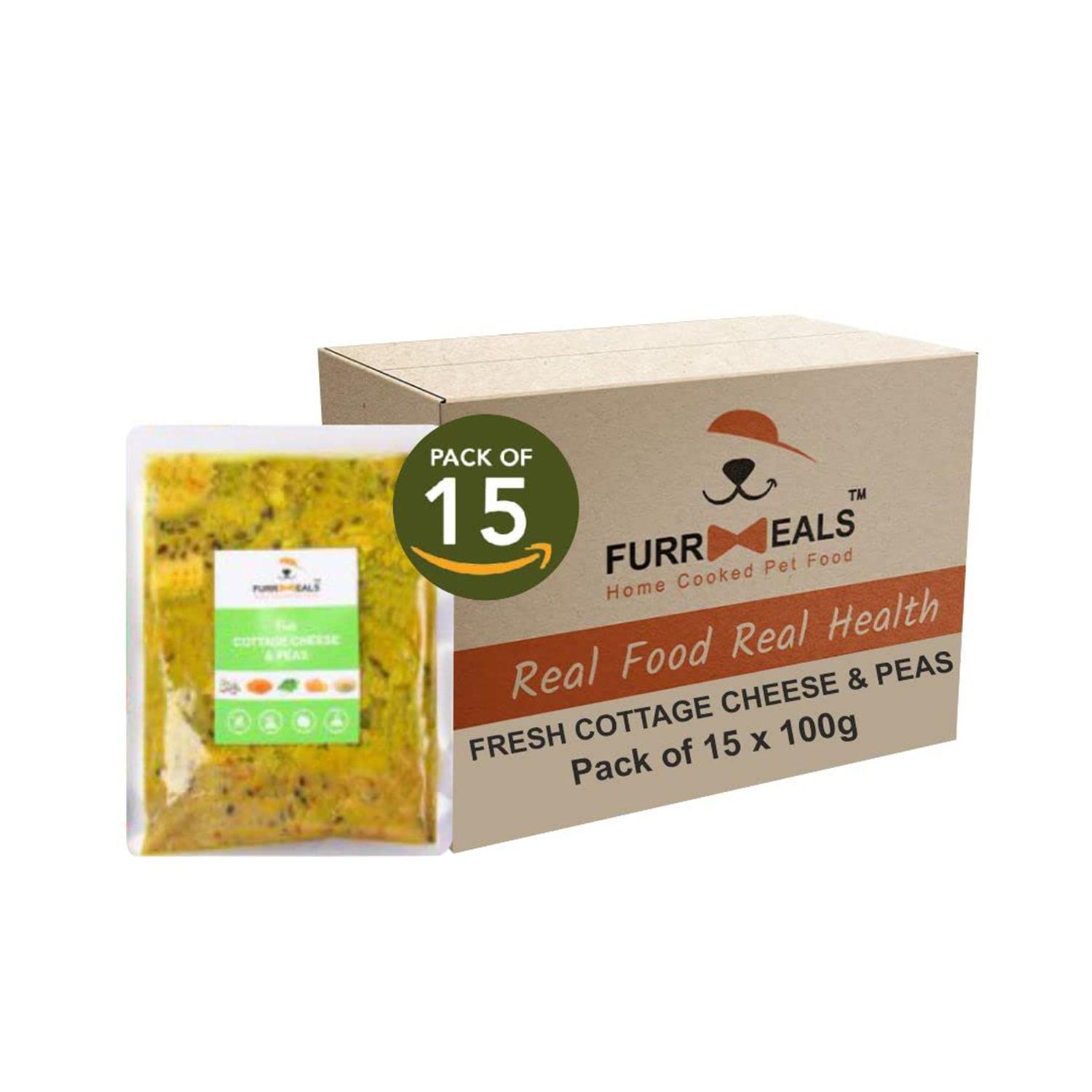 

Влажный корм для собак FurrMeals Fresh с творогом и горошком, 100 г, без глютена, готовый к употреблению
