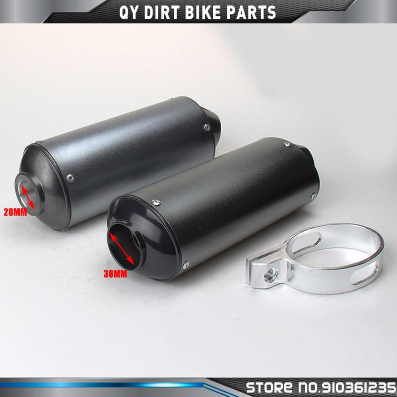 Aluminum Exhaust Muffler With Clamp For KAYO Apollo BSE Bosuer xmotos SSR SDG 110 125 140 150 160cc CRF KLX TTR Pit Dirt Bikes