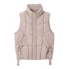Down Cotton Vest Women's Winter New Korean Version Loose and Lightweight Stand-up Collar Design Streamer Thermal Vest