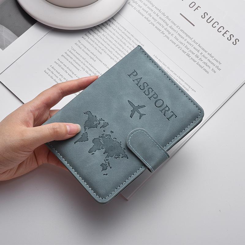 PU Leather Passport Holder with Magnetic Snap Closure, RFID Protection, and Anti-Theft Features – Durable Multifunctional Document Wallet