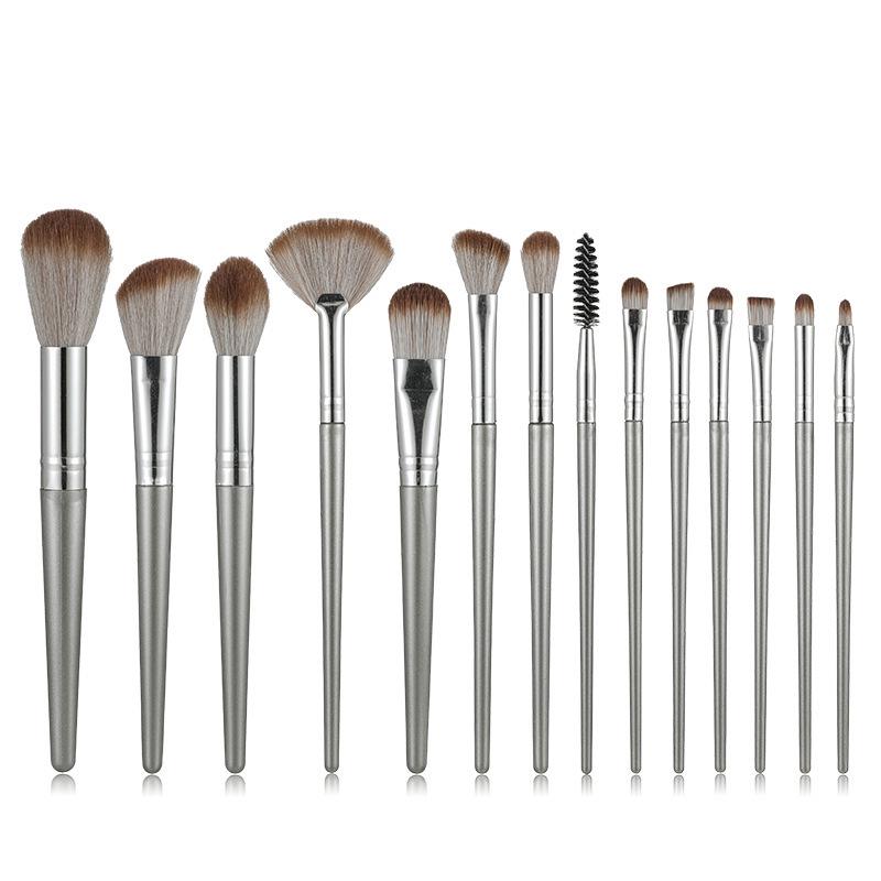 14-Piece Beginner Makeup Brush Set: Eyeshadow, Powder, Blush, Concealer & Nose Shadow Brushes with Soft Bristles