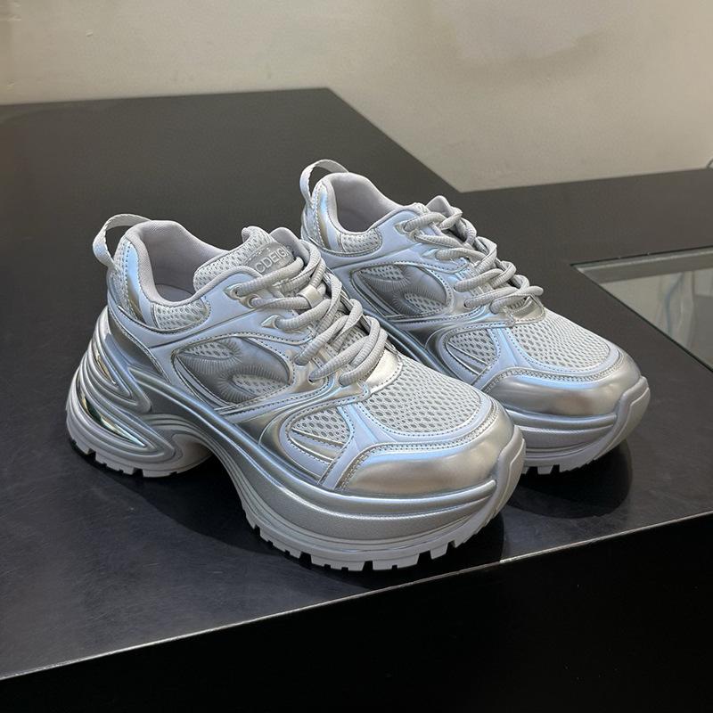 7 dad shoes women's summer new mesh breathable leather thick-soled small casual sports shoes