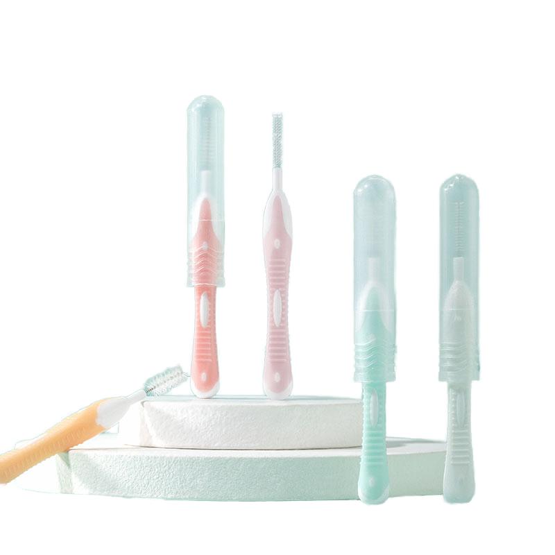 Oral Care Cleaning Interdental Brush Dupont Nylon Bristles Reusable синий