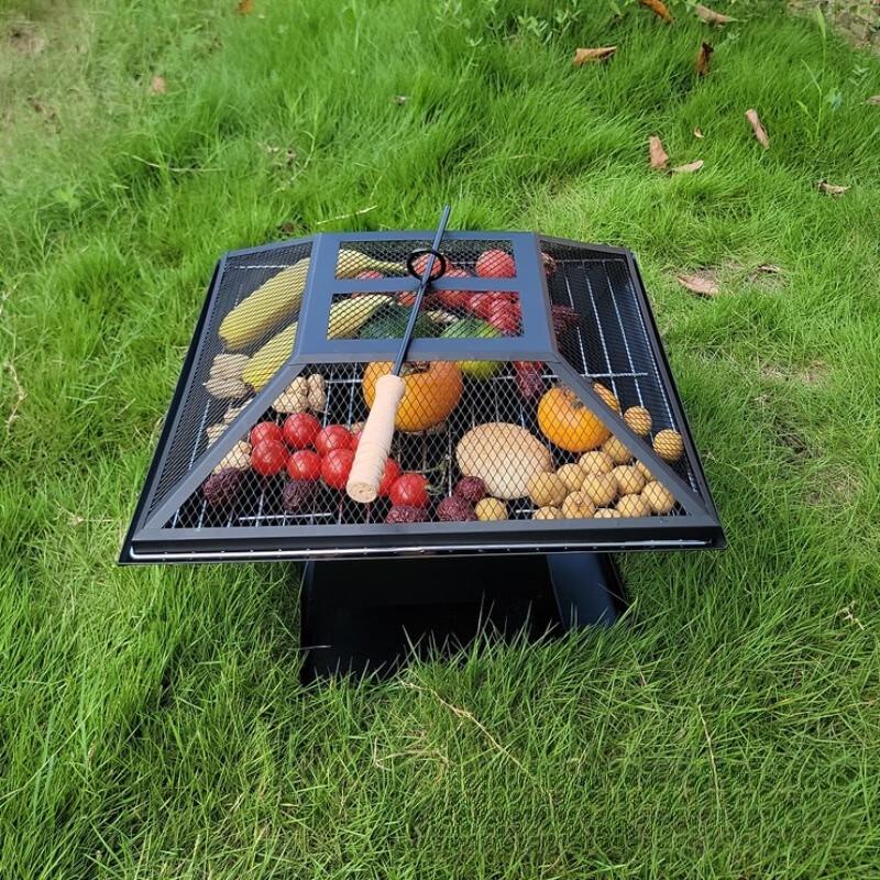 Square Brazier BBQ Grill 44.8 x 44.8 x 34 cm