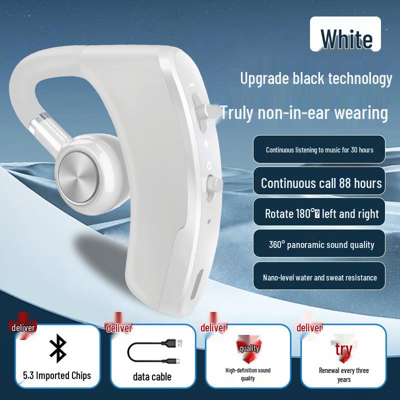 V98 Bluetooth Cross-border Wireless Ear-hook Headset - Single Ear, Ideal for Business Calls in the Car, Non-In-Ear Design