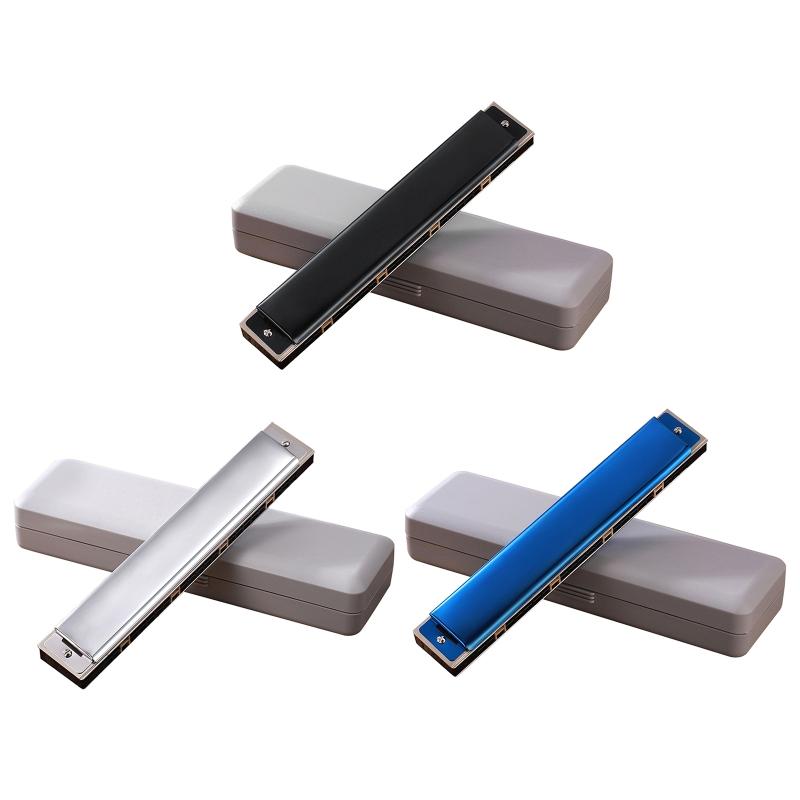 24-Hole Professional Harmonica for Beginner, Diatonic Double Tremolo Harmonica Fit for Adults Music Student Teacher Gift