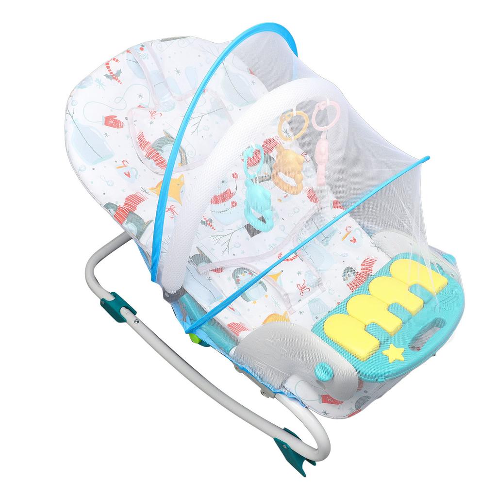 Electric Baby Swing Chair with Music Toys Net Adjustable 3 Point Safety Belt 44.1 Lb Load Bearing