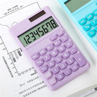 Solar Electronic Calculator Pocket Size Portable Arithmetic Calculator Plastic Financial Accounting Tool Calculator for School