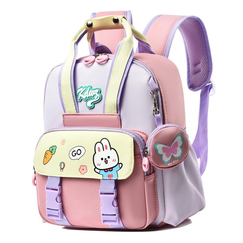Rabbit Cartoon Cute Astronaut Printed Childrens Backpack With Wallet For School