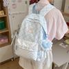 Cute Gingham Polka Dot School Backpack with Bow Detail Lace Trim Lightweight Zipper Daypack for Teen Girls Travel
