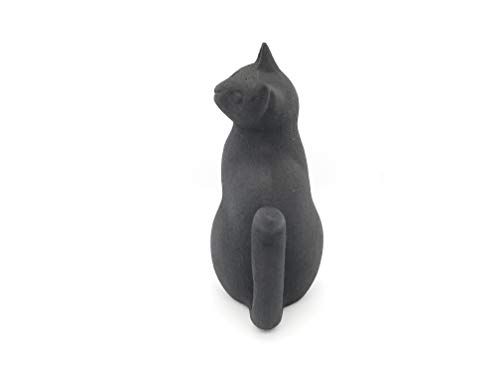Iwachu Paperweight, Long-Tailed Cat, Black, Dimensions (cm): 5 X 3.5 X 7.5 (H), 30501, Nambu Ironware