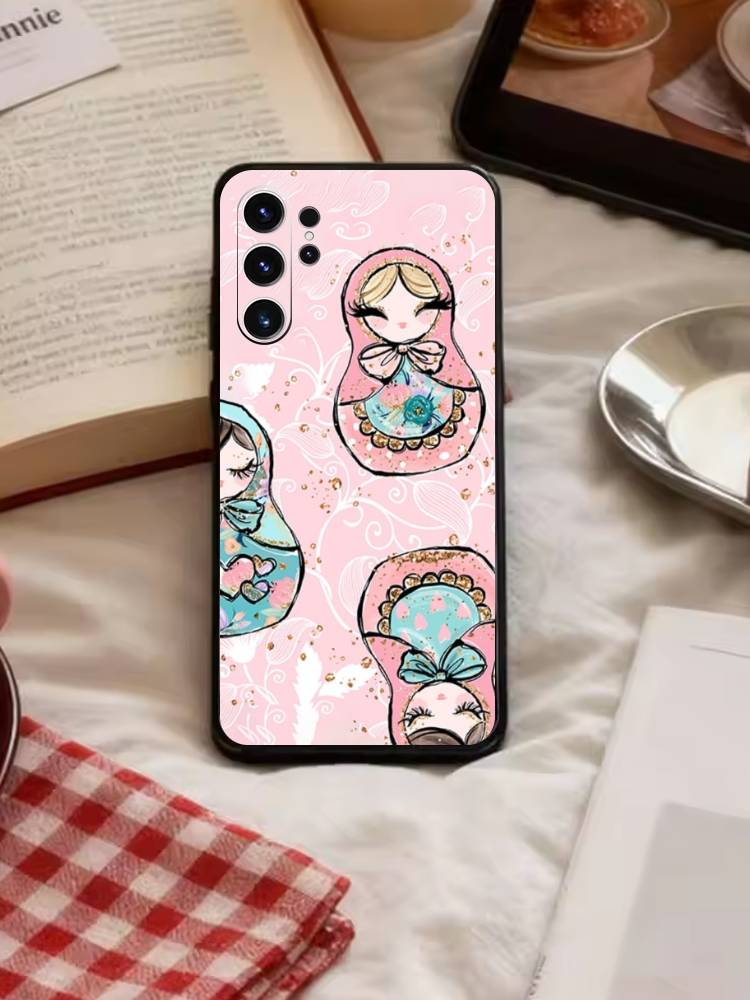 D-Russian Dolls Matryoshka Phone Case For Samsung S26,S25,S24,S23,S22,S21,S20,Plus,Fe,Lite,Others Black Cover