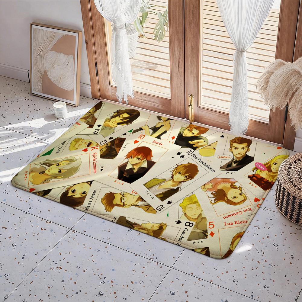Anime B Baccano! Floor Mat Eco Flannel Doormat Non Slip Odorless Indoor Floor Rug Soft Short Plush Home Mat