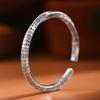 2023 Retro Men's Geometric Woven Cable Open Bangle in Silver-Plated Copper
