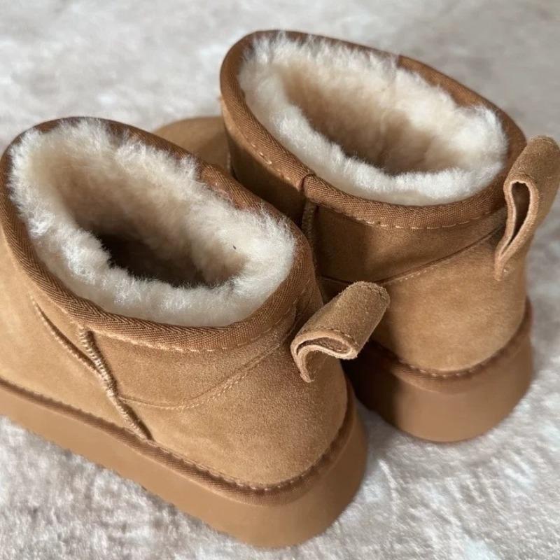Zhou Dongyu velvet thick-soled wool snow boots new outer wear winter warm fluffy short boots