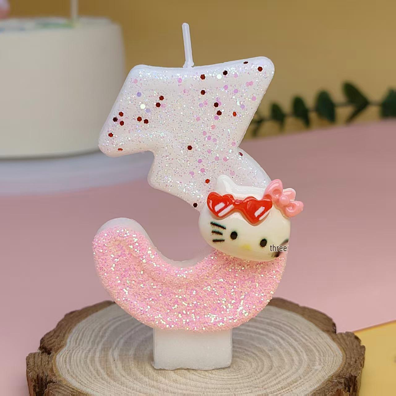 

Cartoon Kitty Cat Birthday Cake Number Candles