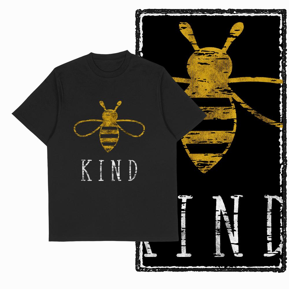 Bee Print Pattern Tshirt Cool Plus Size 2025 New Retro Black Mens Womens Casual Comfortable Breathable Novel Cotton Tshirt