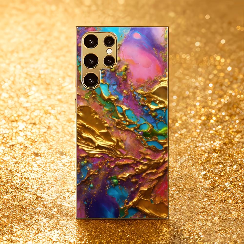 Texture Atmosphere Simplicity High-end Electroplating Glass PhoneCase for Samsung Galaxy S26 S25 S24 S23 S22 S21 FE,Ultra,Plus