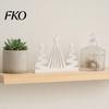 Delicate Texture Xmas Ornament 3D Printed Abstract Christmas Tree Figurine, Modern Minimalist Sculpture with Star Topper for Home, Office, Holiday