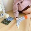 Socks, Dopamine Contrast Striped Socks, Wear Pure Cotton Piles Of Socks