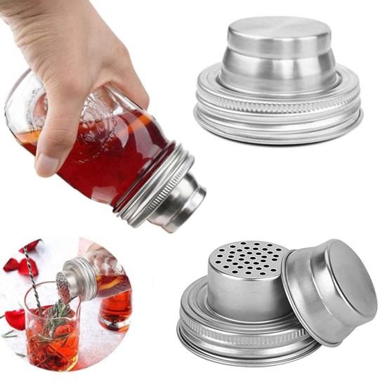 Mason Jar Shaker Lids Stainless Steel Seasoning Shaker Tops for Sugar