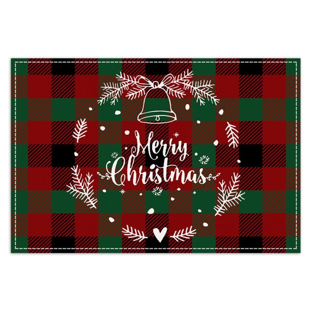 

4pcs Rectangular Table Mat Lattice Insulation Pad Coaster Christmas Placemat Navidad Style D