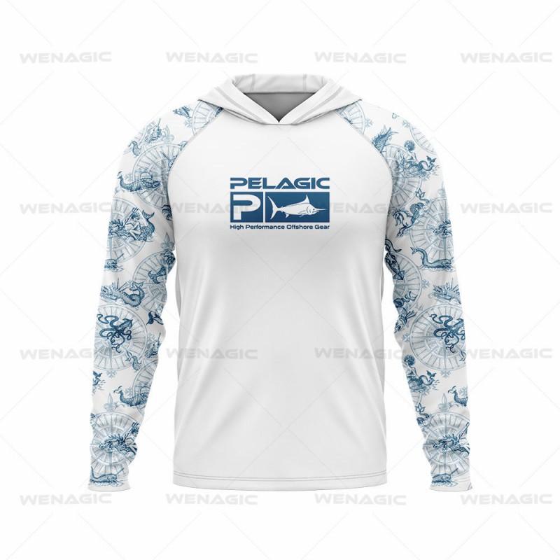 Unisex Lightweight Breathable Fishing Shirt With Hood UV Protection Quick Dry Long Sleeve Saltwater Freshwater Angling
