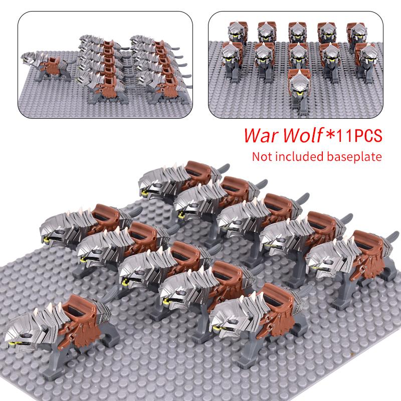 Medieval Military Sets Cavalry Figures War Horse Animals Building Blocks Parts Knight Weapons Accessories Toys for Kids Gifts