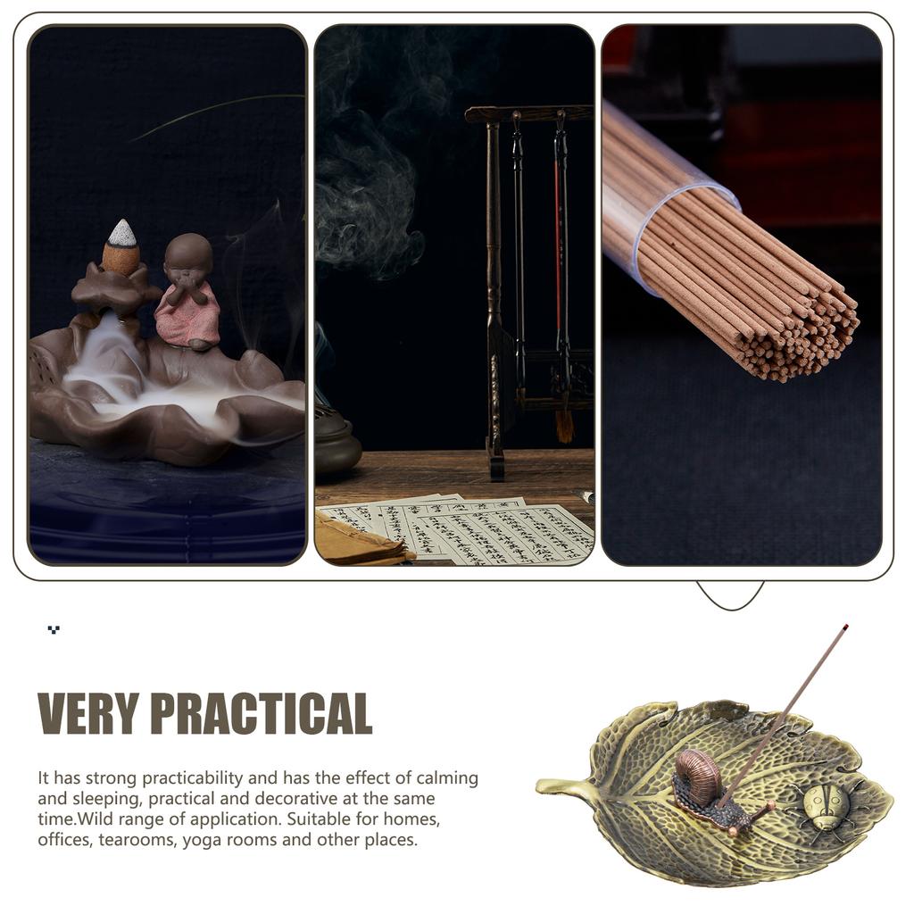 Chinese Decor Snail Leaf Scented Cuttings Incense Holder Household Burner Chic Zinc Alloy