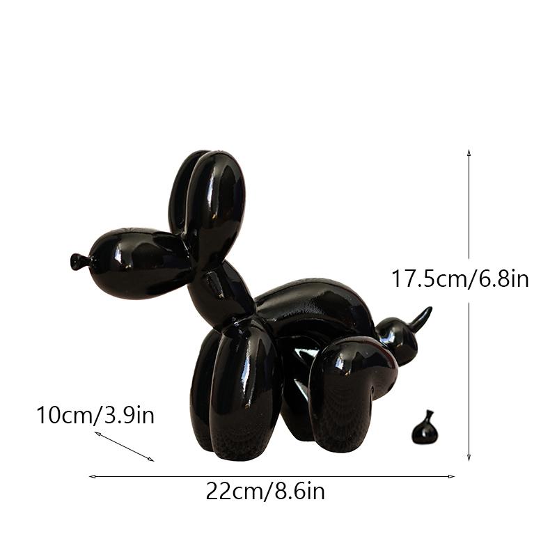 

Vilead Забавные скульптуры собаки, лопающей воздушные шары, из смолы, статуя в стиле поп-арт, белое красное украшение, аксессуары для декора ванной комнаты и дома, объект чёрный