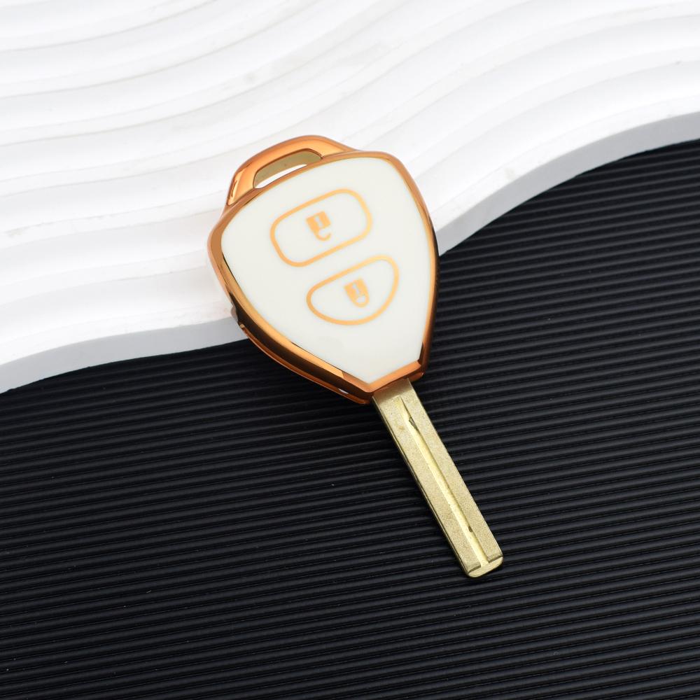 2 Buttons TPU Car Key Case Cover For Toyota Camry Reiz Yaris Vitz Vios Rav4 Ractis Auris HiLux Corolla Fortuner Prado Verso