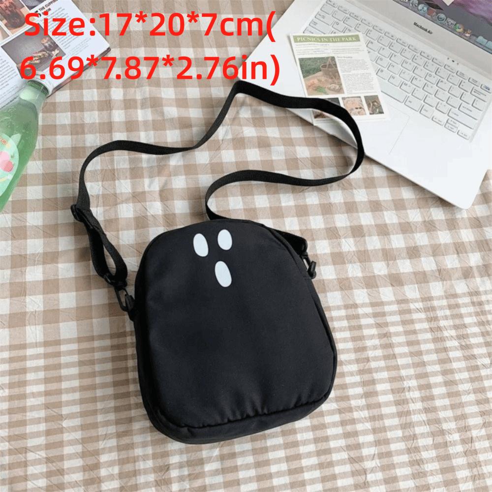 Cute Oxford Cloth Messenger Bag Mini Size Zipper Closure Crossbody Bag Cartoon Print Storage Bag Women