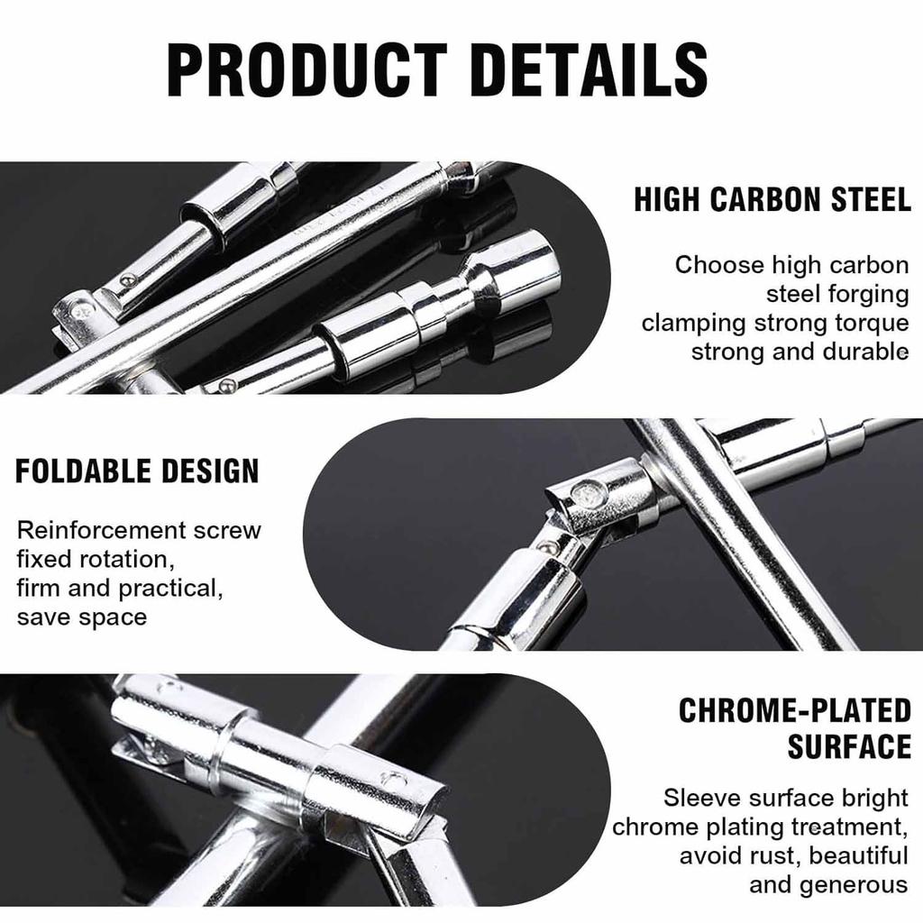 Car Repair Wheel Nut Socket Folding Cross Wrench Spanner Hand Tool Car Repair Tyre Remover Mounting 17 19 21 23mm Hex Socket