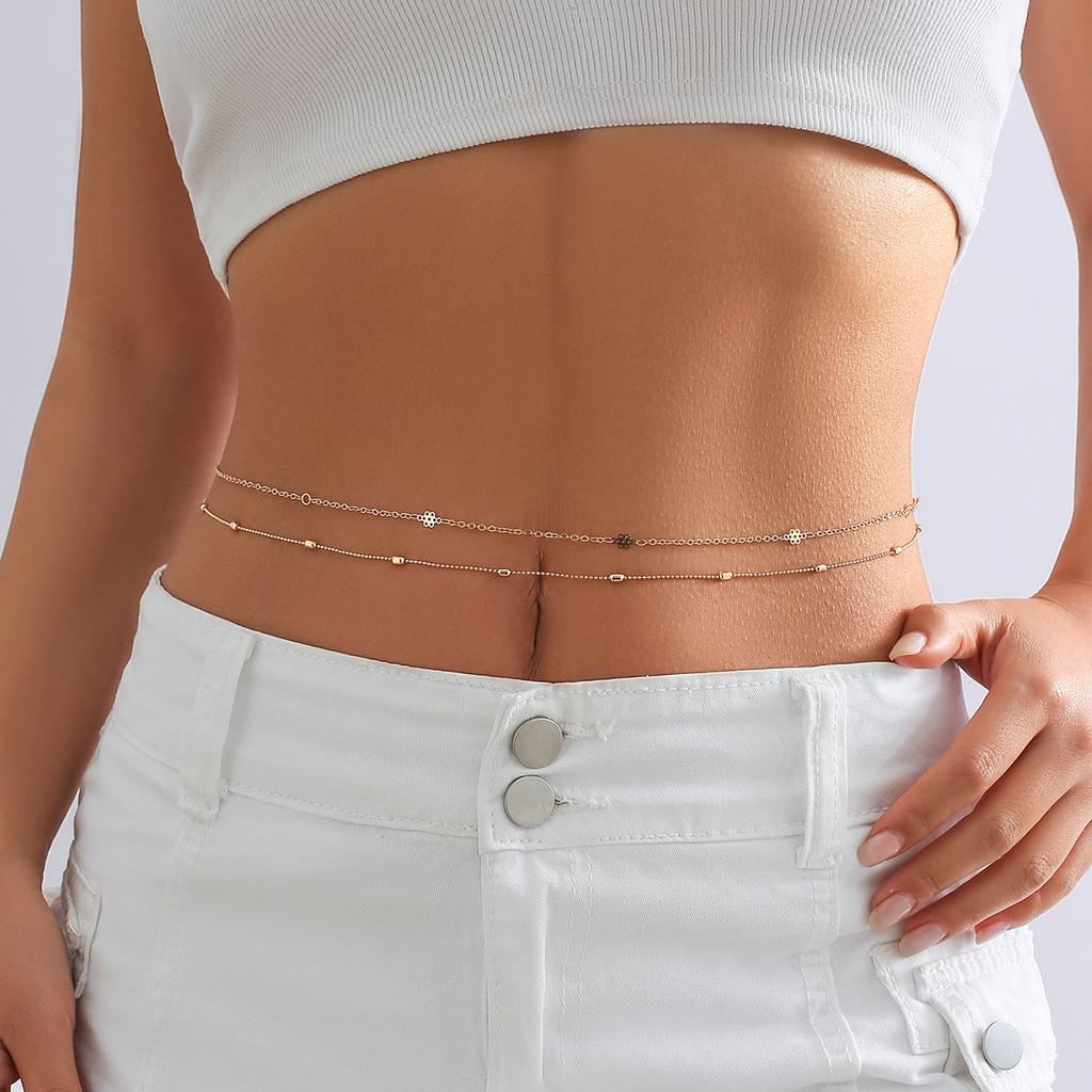Simple Ocean Pearl Pendant Waist Chain Women, Sexy Fashion Thin Chain Set Body Chain, Accessories