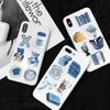 50 Blatt Blaue DIY Wasserdichte Sticker Zur Dekoration Stilvolles und Einzigartiges Design Für Tablets, Handys, Kühlschränke und Mehr
