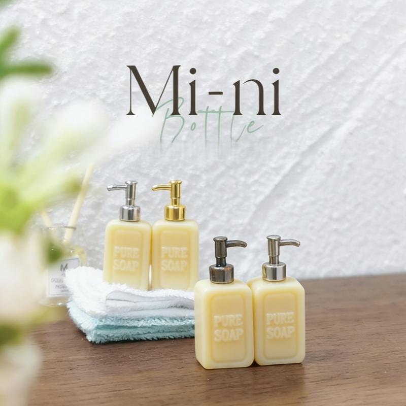 Miniature Soap Dispenser 4Pcs Set Dollhouse Accessories Split Bottle Pretend Play Kit for Kids Daily Role Playing