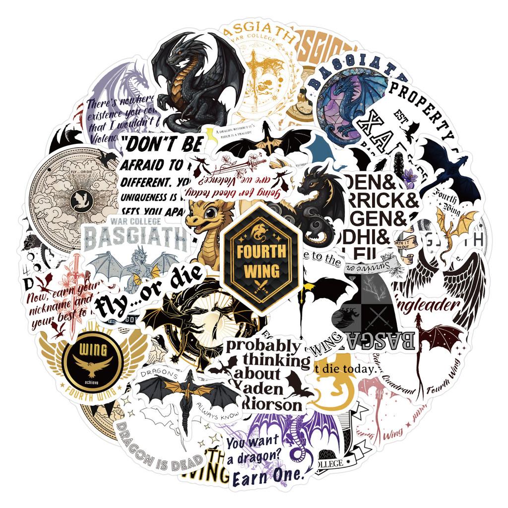 60/120PCS Fourth Wing Graffiti Stickers Graffiti Stickers for Bicycle Hand Account Pencil Case Decals