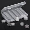 100pcs Coin Box 25mm Round Coin Capsule Holder Box Ultra-thick Plastic Box Container Transparent Storage Capsules Display Cases