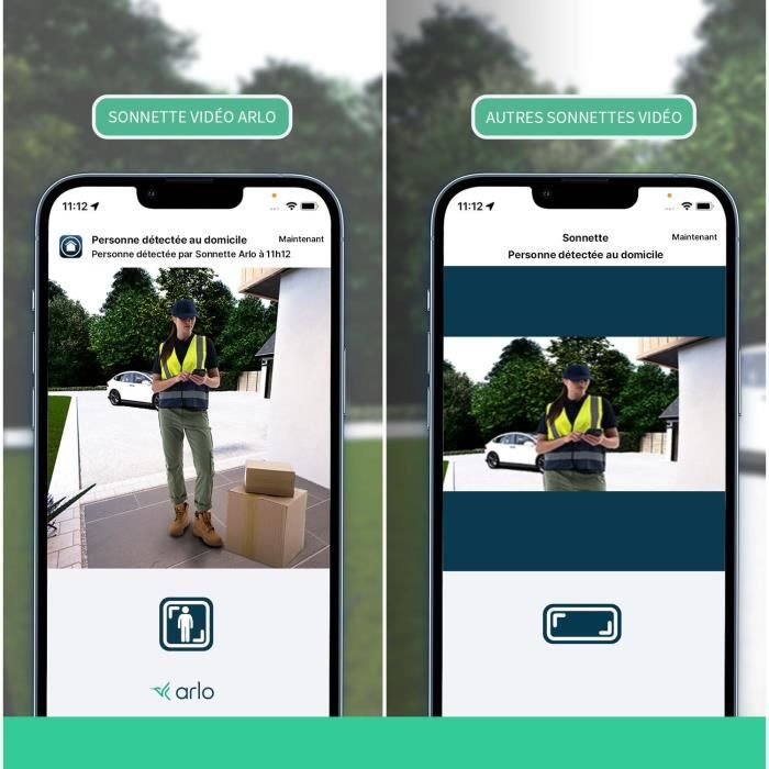 Sonnette vidéo - arlo - avd4001-100eus - connexion directe au wi-fi - son de sirène intégré