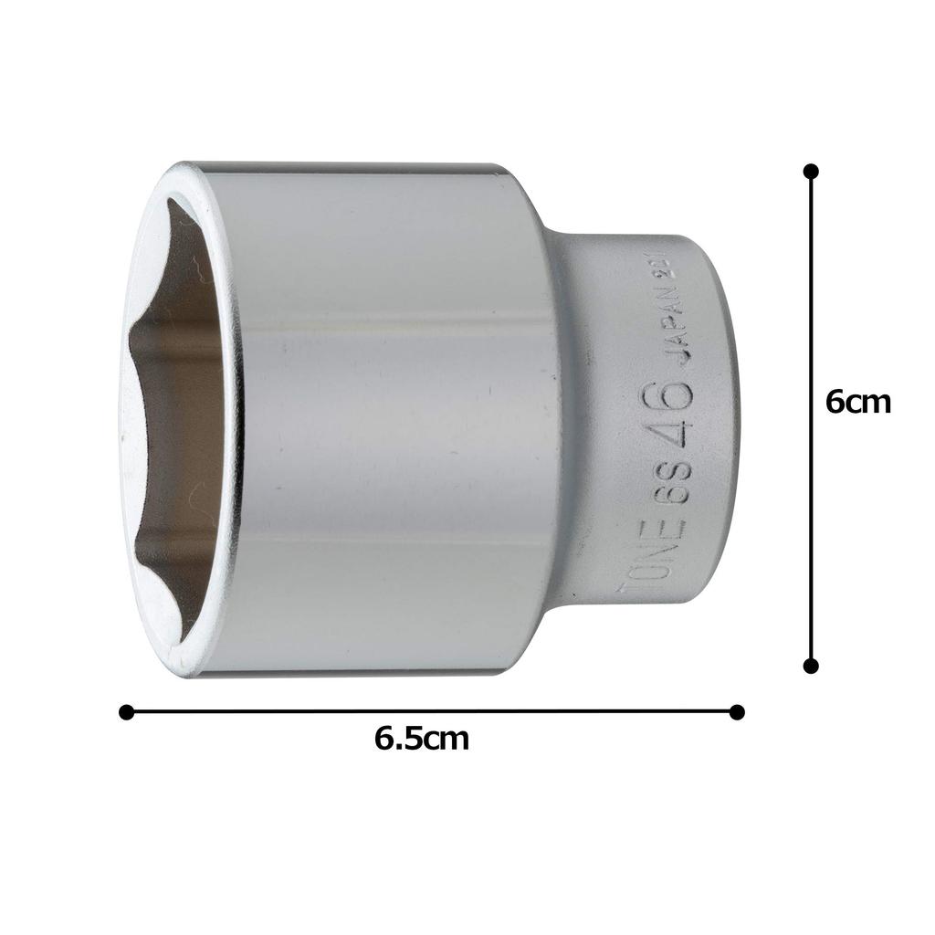 TONE 6S-46 Socket (Hexagonal), 19.0mm (3/4") Drive, 46mm Width